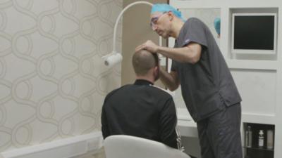 Jordan is losing his hair, and rather than embracing the baldness, he has chosen to have a hair transplant.