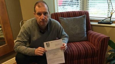 Russell Eaton with scam letter