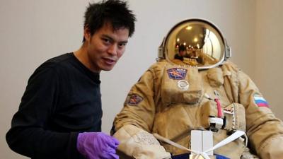 Kevin Fong and spacesuit