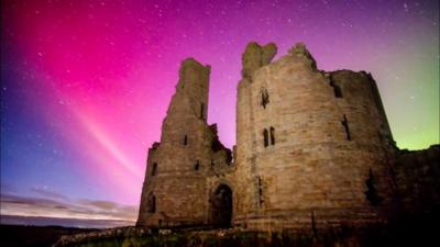 Northern Lights over Dunstanburgh Castle