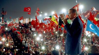 Turkey President Erdogan at Istanbul rally