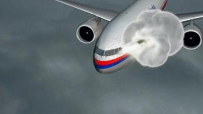 Still from Dutch Safety Board animation about what happened to Malaysia Airlines flight MH17