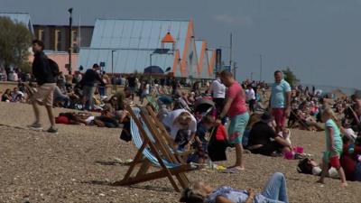 Tourists on the beach