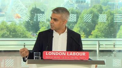 Labour's London Mayor candidate Sadiq Khan