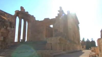 The Roman temples ruins in Baalbek.