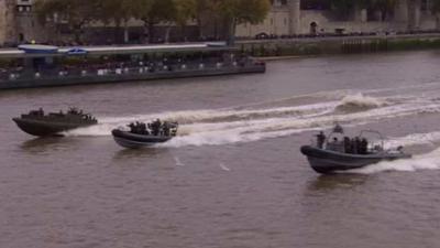 The Royal Marines on the Thames