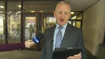 Family solicitor of sentenced boy reading out a statement