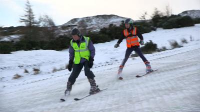 Visually impaired skiing