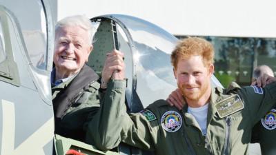 Prince Harry with WW2 veteran