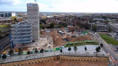 Time lapse view of construction