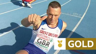 Richard Kilty celebrates