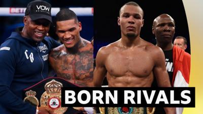 Conor Benn and Chris Eubank Jr with their fathers Nigel Benn and Chris Eubank Sr