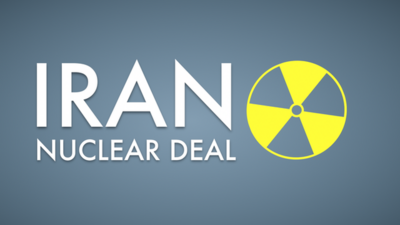 Graphic reading "Iran nuclear deal"