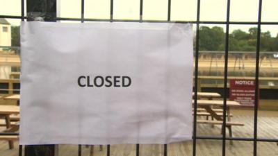 Closed sign at Surf Snowdonia