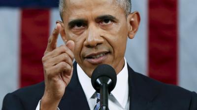 U.S. President Barack Obama delivers his State of the Union address to a joint session of Congress in Washington, January 12, 2016.