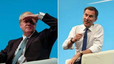 Johnson and Hunt at hustings