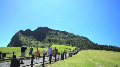 Tourists on Jeju island