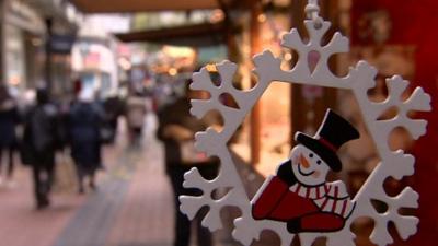 Snowman decoration at Birmingham's Frankfurt Christmas Market