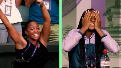Coco Gauff and her mother