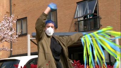 NHS staff dancing in quarantine