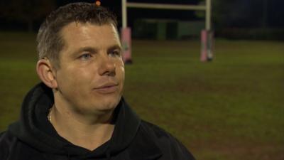 Gareth Waterfield, who has been named the West's BBC Get Inspired Unsung Hero, coaching Winscombe girls rugby