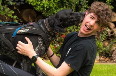 Rocket the dog with Duncan Robinson