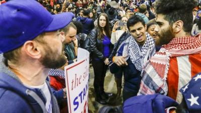 Protesters clash at Trump rally