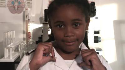 Picture of 7-year-old neuroscientist Amoy Antunet Shepherd.