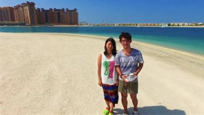 Kaz and Mariko in Dubai