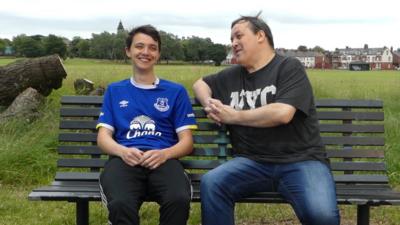 Everton fans Sam and Alan