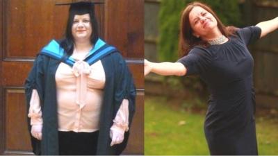 Frances Carroll before and after her weight loss