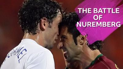 Luis Figo head-butting Mark Van Bommel