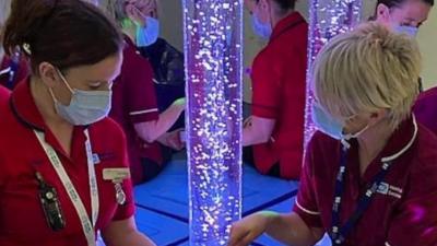 Nurses in the sensory room at Altnagelvin Area Hospital