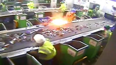 Explosion at a recycling facility