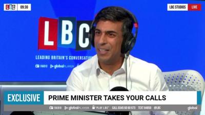 Rishi Sunak speaking to LBC's Nick Ferrari