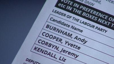 Labour leadership voting form