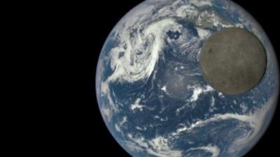 Moon passing over Earth