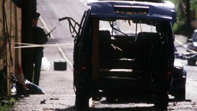 Van where eight IRA men were shot dead