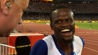 Rabah Yousif speaks to the BBC after making it through to the 400m final.