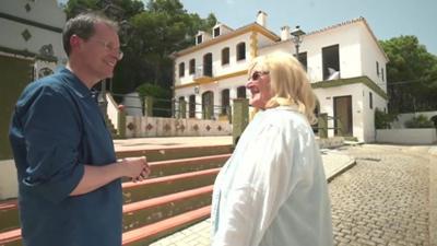 The BBC's David Sillito and actress Polly Perkins