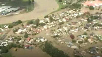 Aerial view of NZ floods