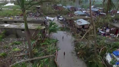 A bird's eye view of devastation in Les Cayes on Haiti's southern coast