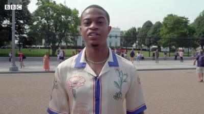 AJ Dewberry outside the White House