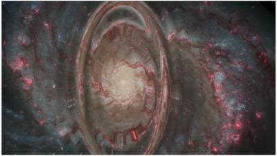 Artist's impression of gravitational waves
