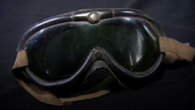 A war veteran is "over the moon" after the goggles he was thought to have been wearing during an air crash in 1945 were found by a Sudbury historian.