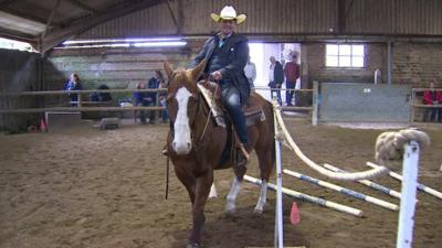 Mike Bushell riding a horse