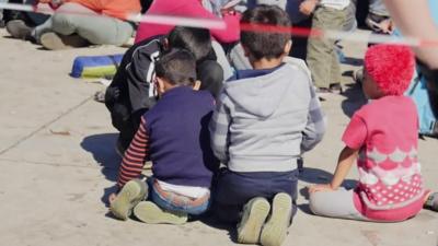 Children at Austria-Hungary border