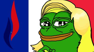 Marine Le Pen as Pepe the Frog