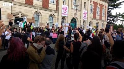 Protest in Barry