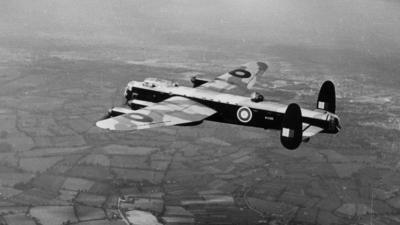 Lancaster bomber during World War II